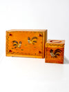 mid-century rooster kitchen storage set