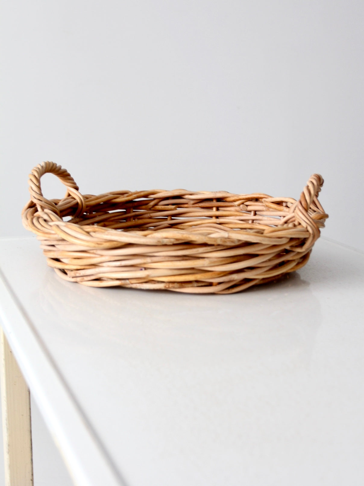 vintage woven basket tray
