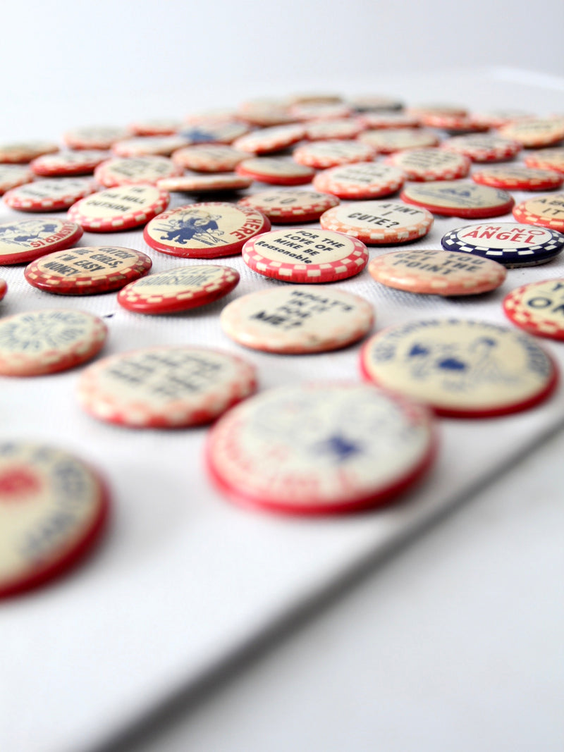 vintage pinback button collection