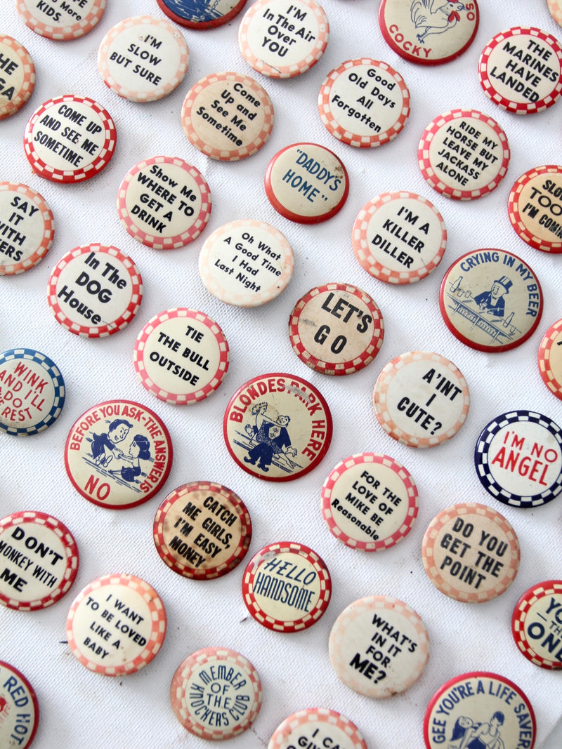 vintage pinback button collection