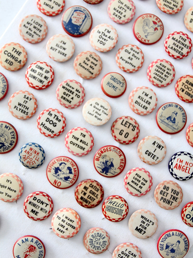 vintage pinback button collection