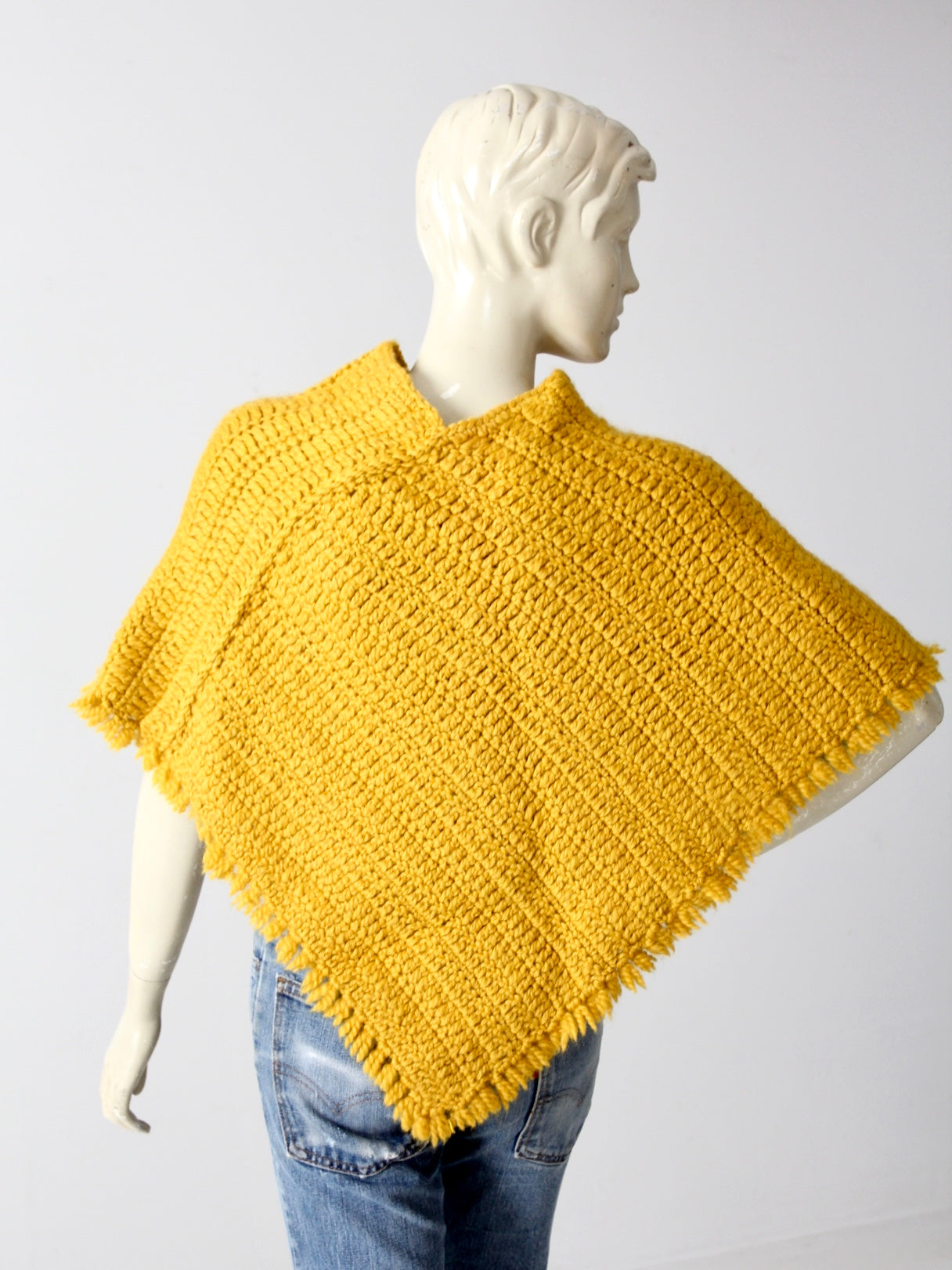 vintage 60s hand-knit poncho