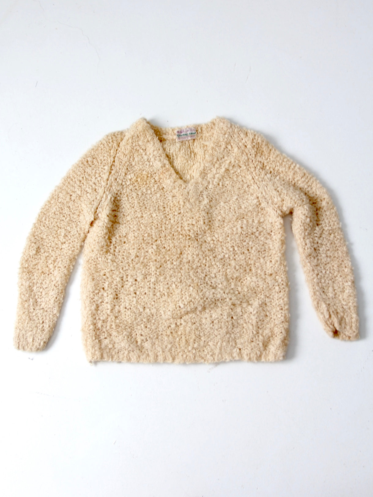 トップス 60s mohair V-neck knit big size offwhite 60s mohair トップス 60s mohair V-neck knit big size offwhite 60s mohair