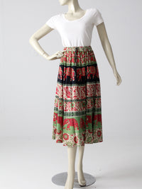 vintage 70s boho elephant print skirt
