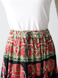 vintage 70s boho elephant print skirt