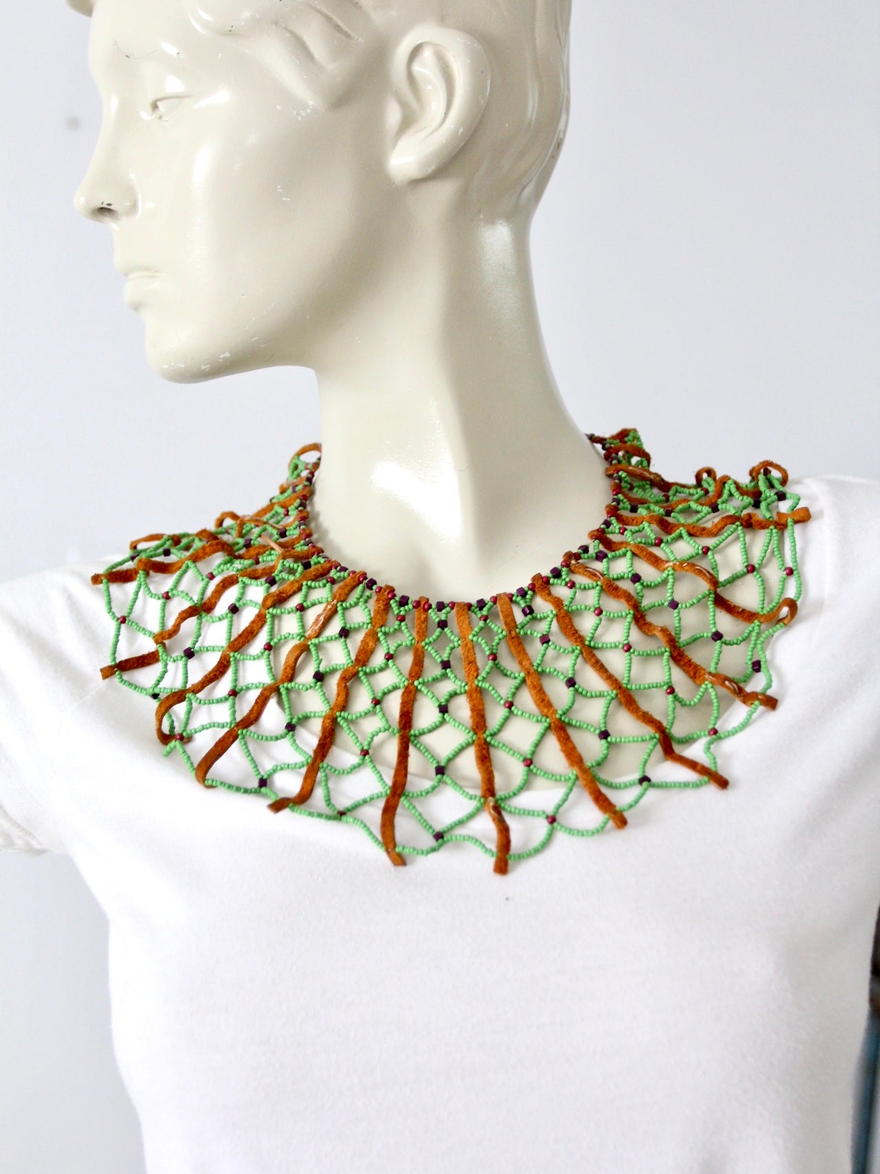 vintage beaded collar necklace