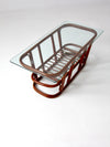 mid-century rattan coffee table