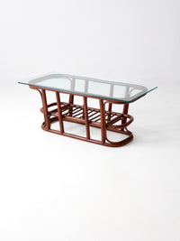 mid-century rattan coffee table