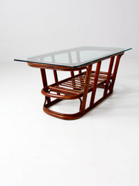 mid-century rattan coffee table