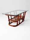 mid-century rattan coffee table