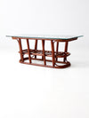 mid-century rattan coffee table
