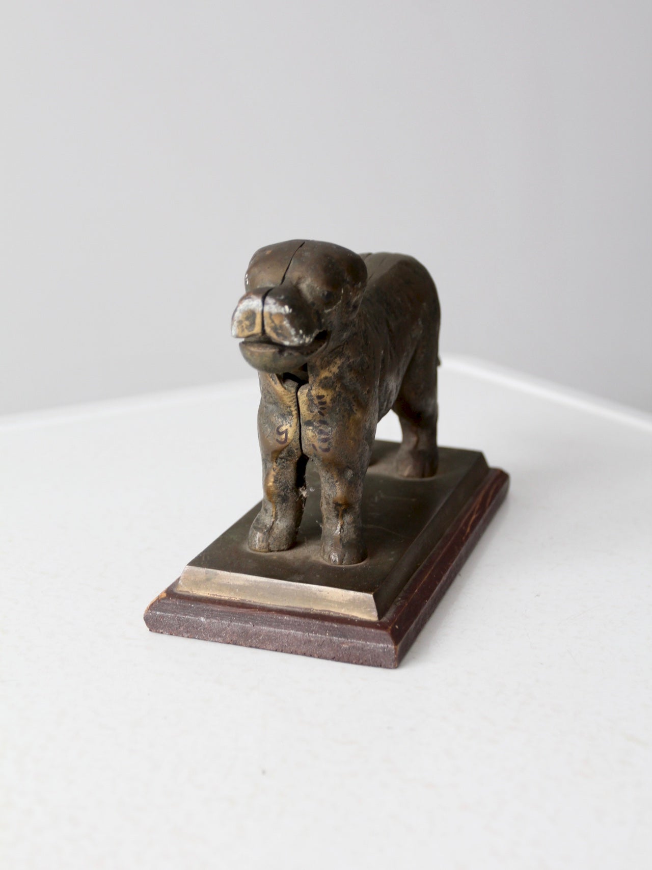 antique brass dog nutcracker