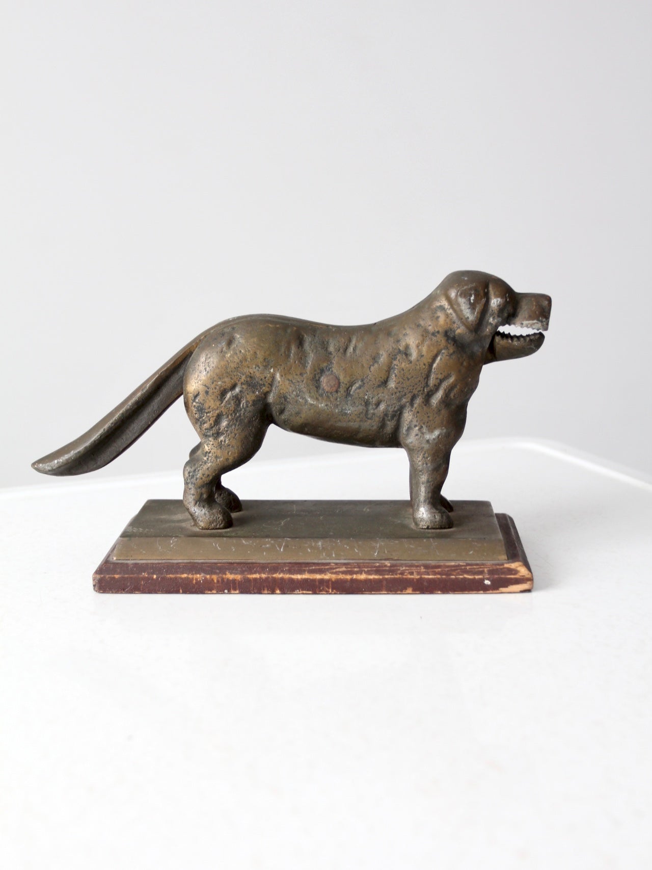 antique brass dog nutcracker