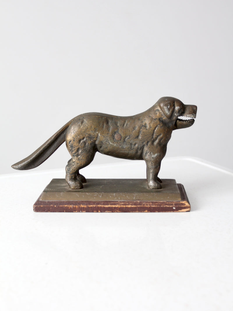 antique brass dog nutcracker
