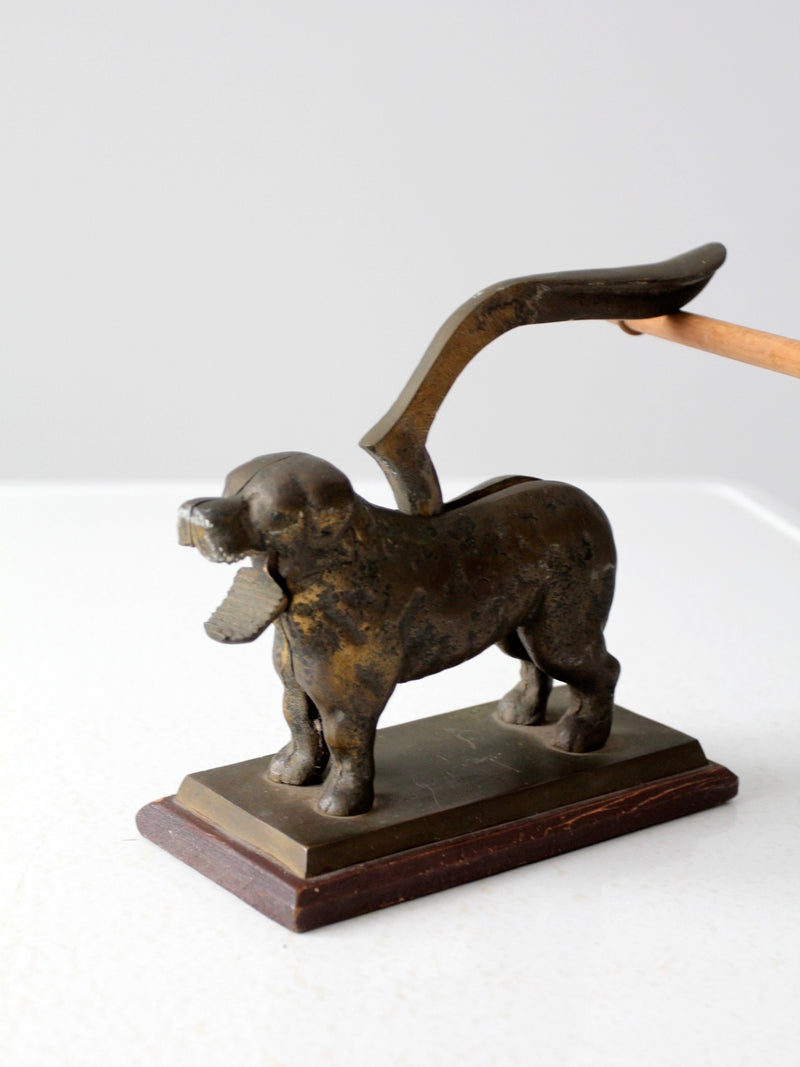 antique brass dog nutcracker