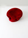 vintage 50s red velvet hat