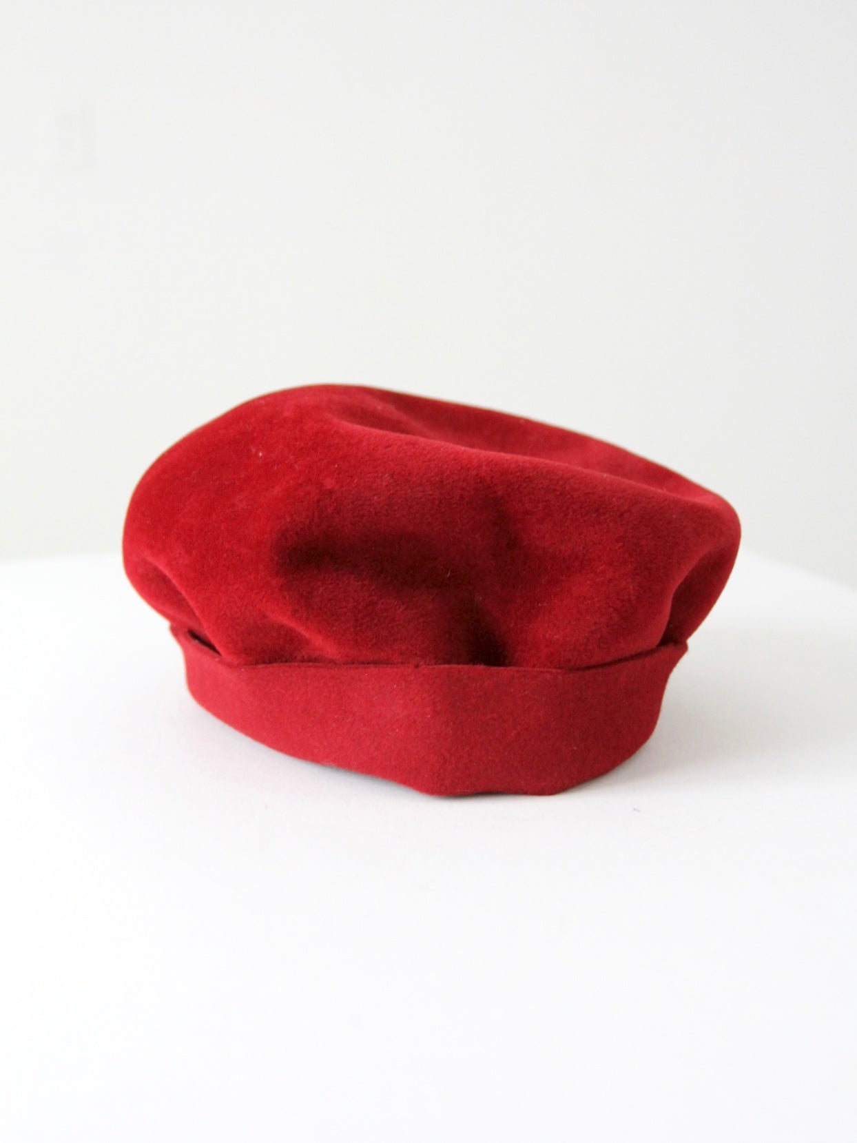 vintage 50s red velvet hat