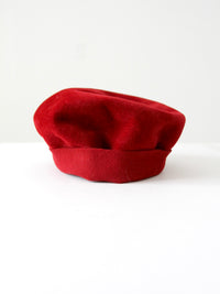 vintage 50s red velvet hat