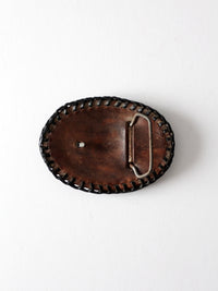 vintage leather buckle back