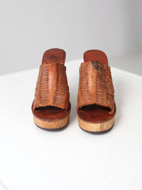 vintage Shoes n Stuff by Frank Sbicca woven platform mules, size 8