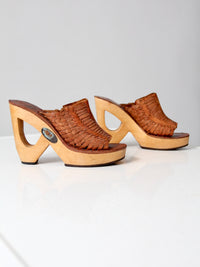 vintage Shoes n Stuff by Frank Sbicca woven platform mules, size 8