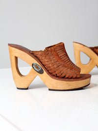 vintage Shoes n Stuff by Frank Sbicca woven platform mules, size 8