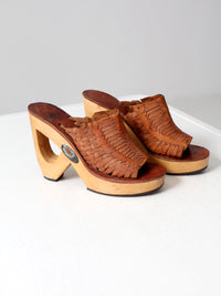 vintage Shoes n Stuff by Frank Sbicca woven platform mules, size 8