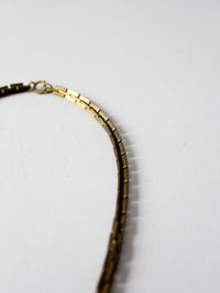 vintage brass chain link necklace