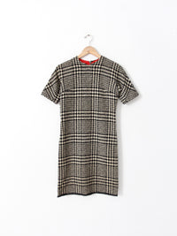 vintage 60s plaid wool dress