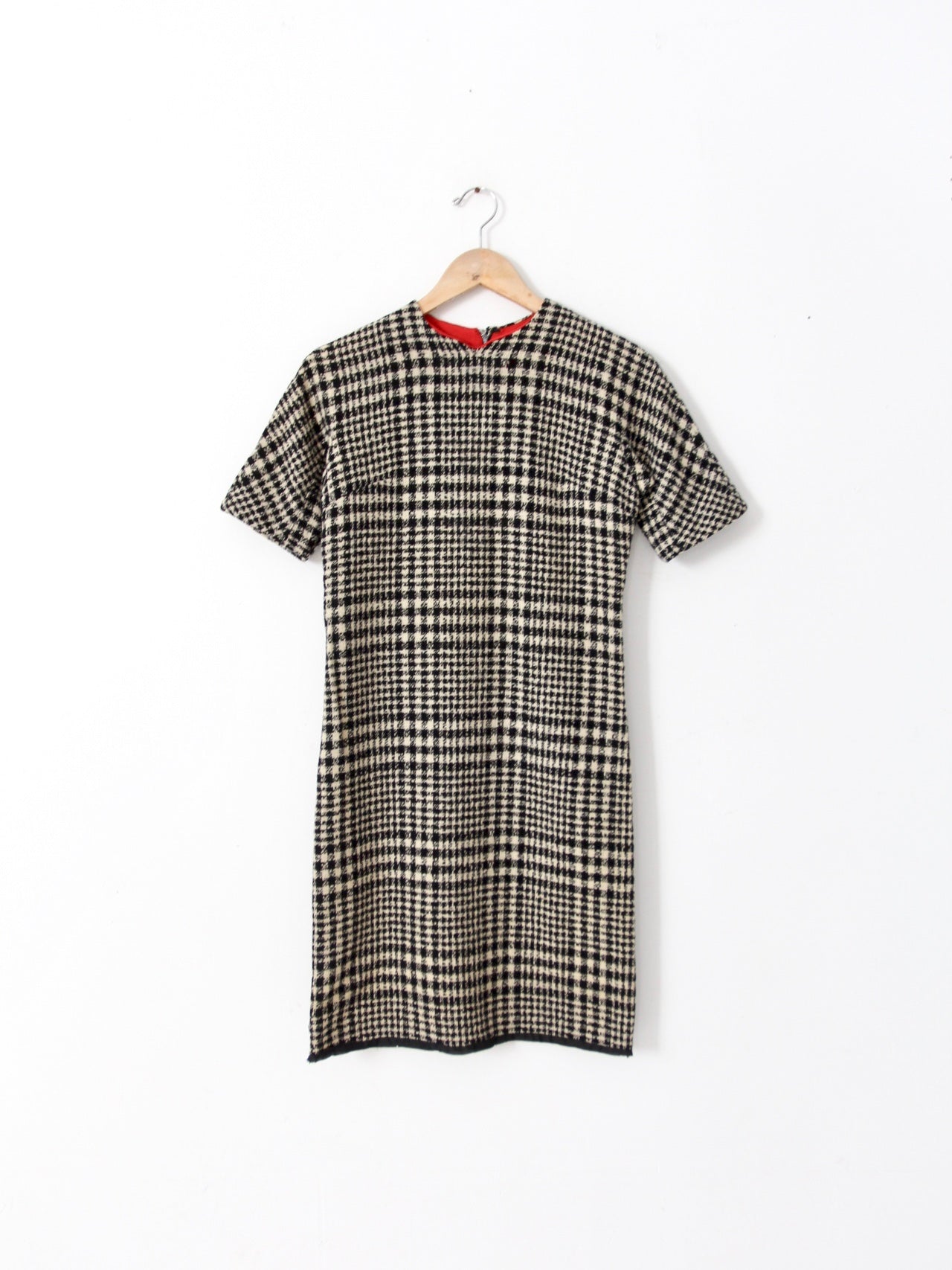 vintage 60s plaid wool dress