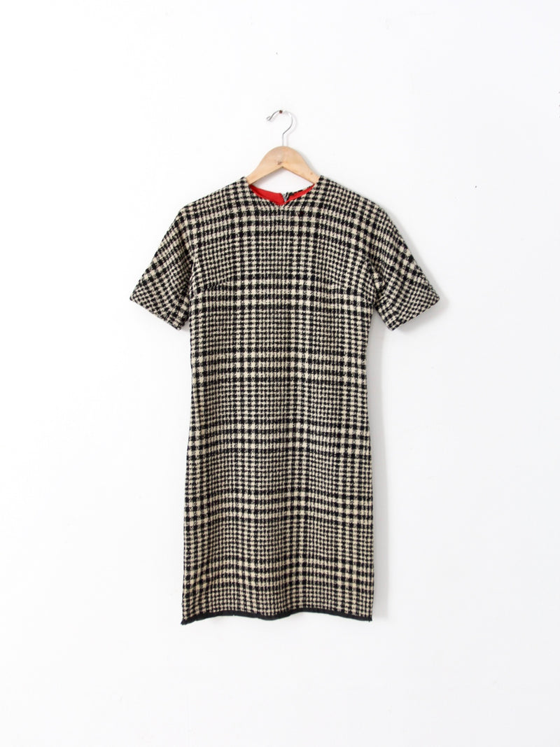 vintage 60s plaid wool dress