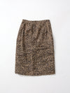 vintage 80s animal print silk skirt