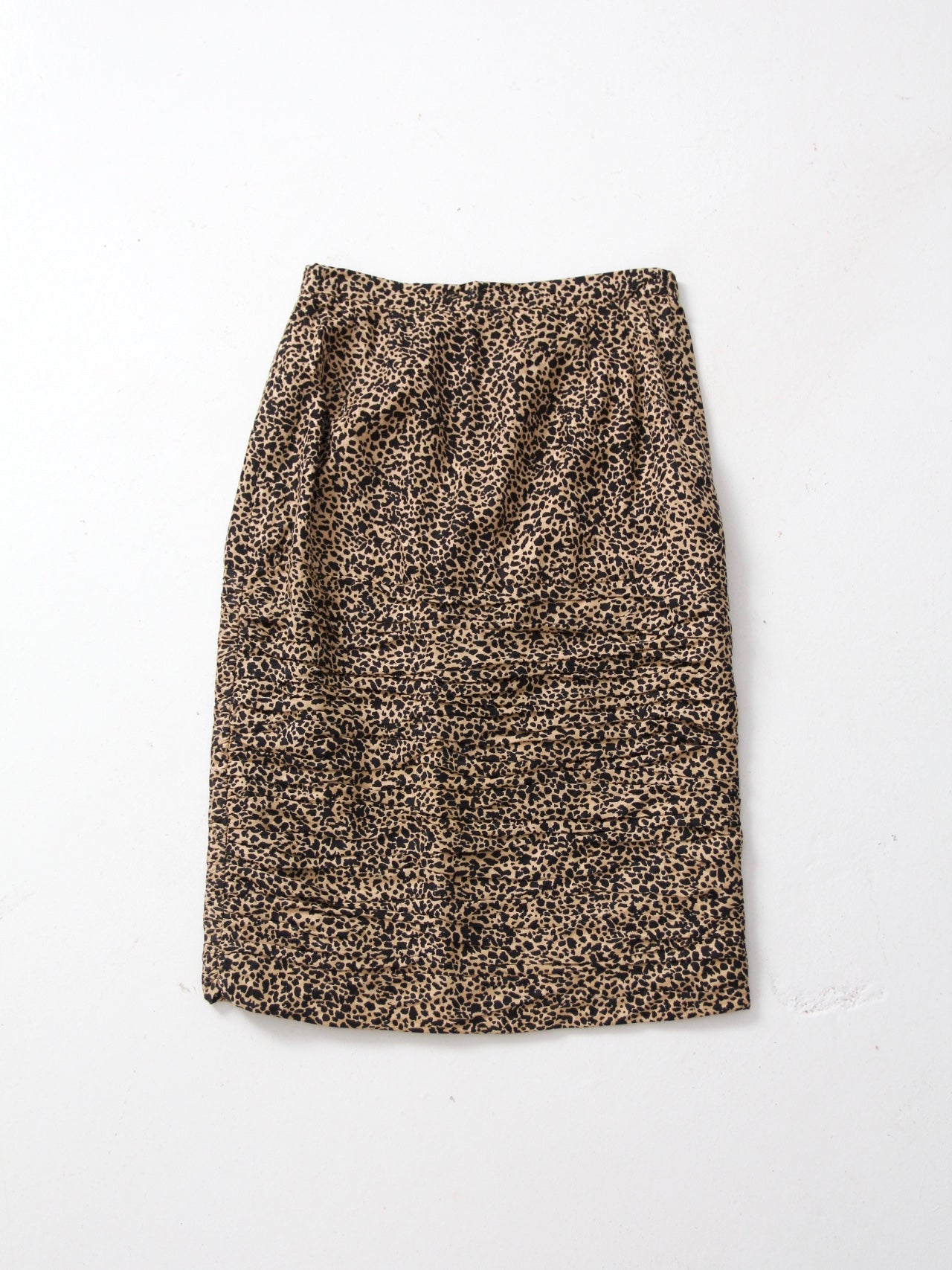 vintage 80s animal print silk skirt