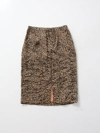 vintage 80s animal print silk skirt