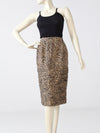 vintage 80s animal print silk skirt