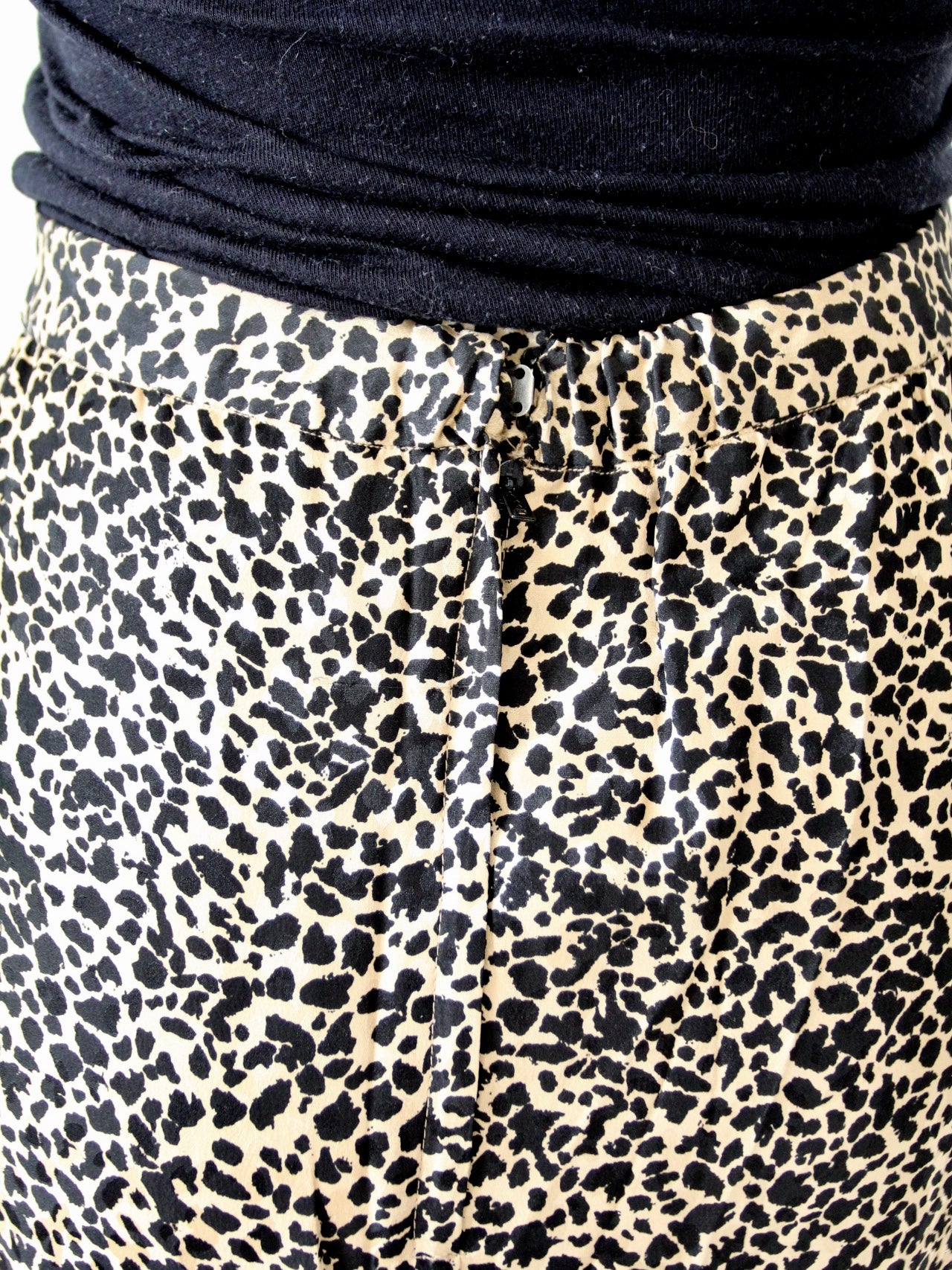 Vintage 80s Animal Print Silk Skirt