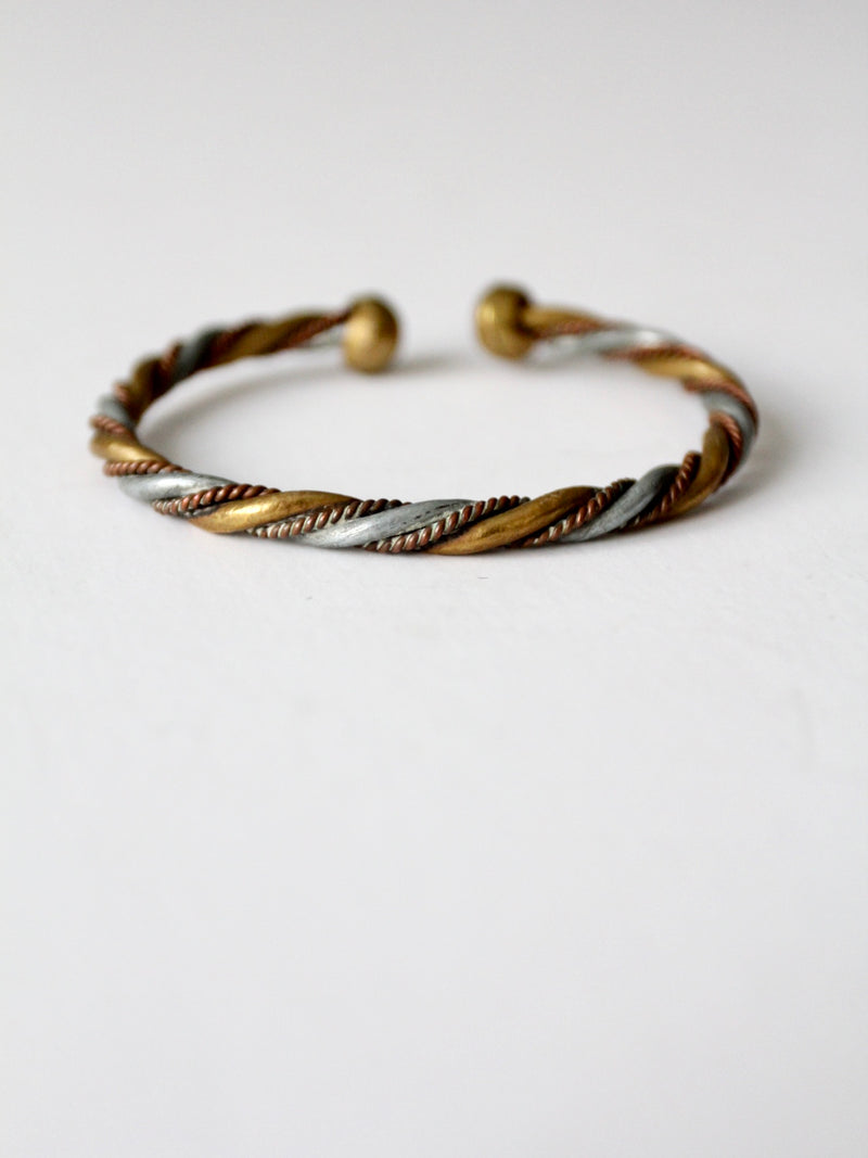 vintage 70s mixed metal cuff
