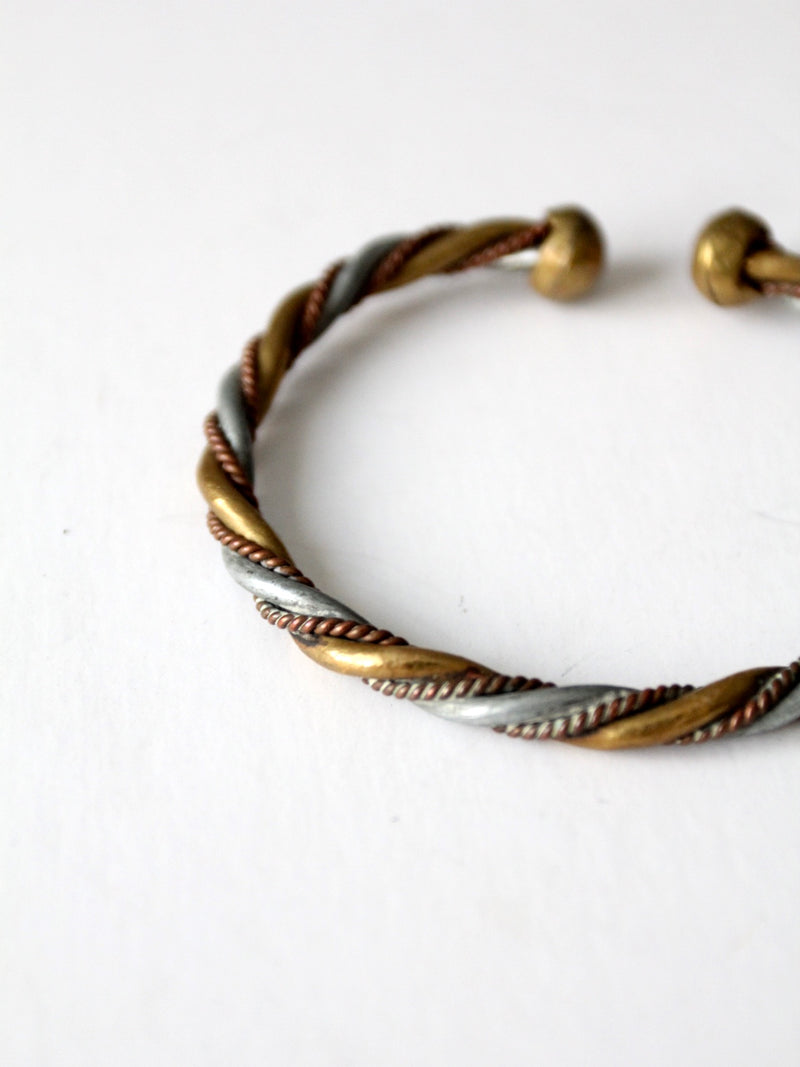 vintage 70s mixed metal cuff