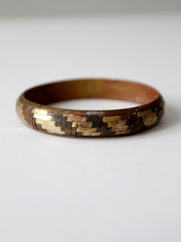 vintage mixed metal basket weave bangle