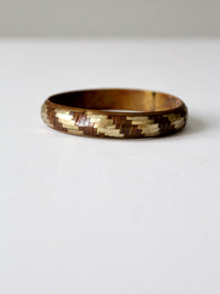 vintage mixed metal basket weave bangle