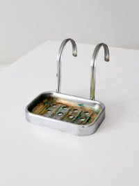 antique nickel plated brass soap dish
