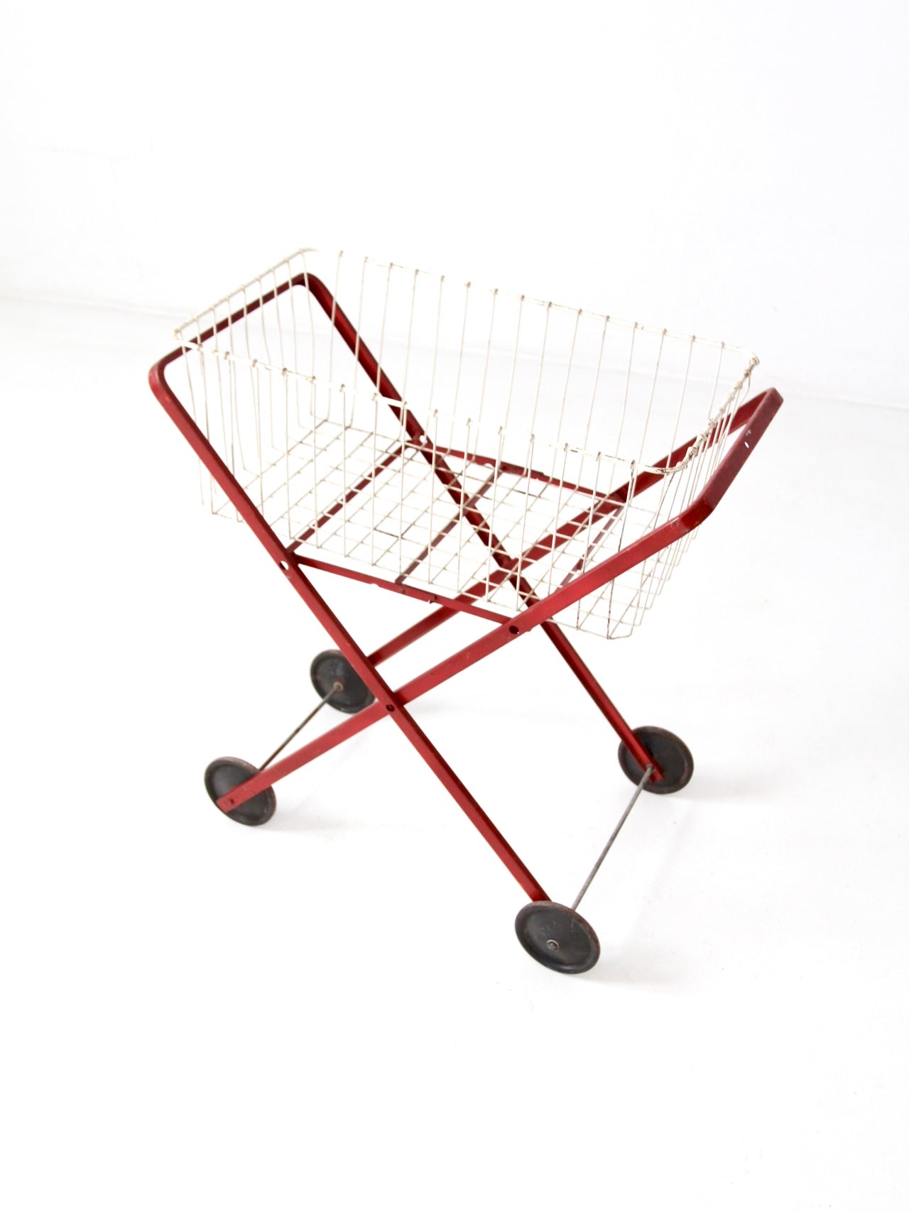 vintage rolling laundry cart