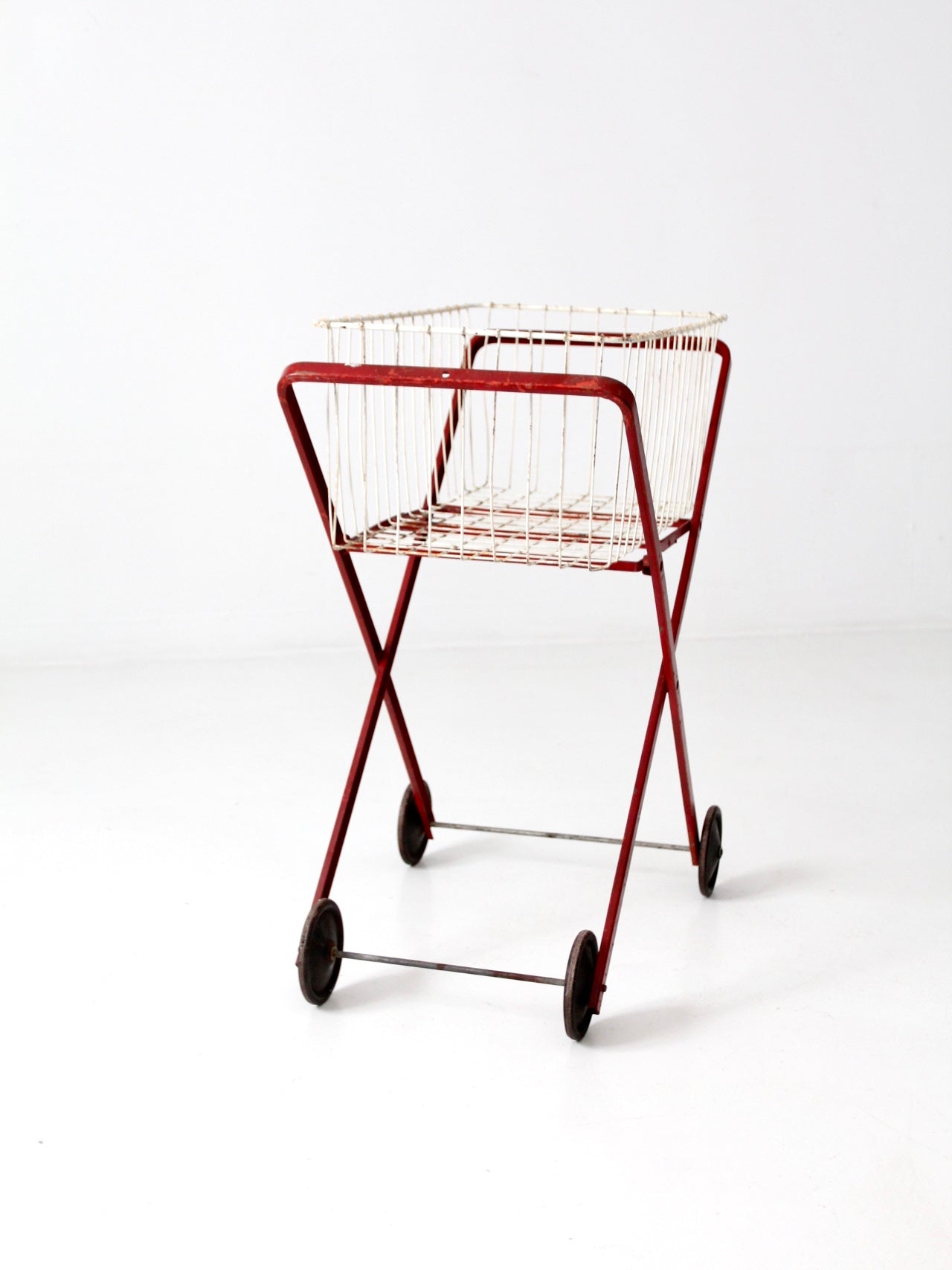 vintage rolling laundry cart