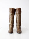 vintage gold leather pirate boots, size 7