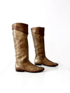 vintage gold leather pirate boots, size 7