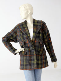 vintage 40s plaid wool coat