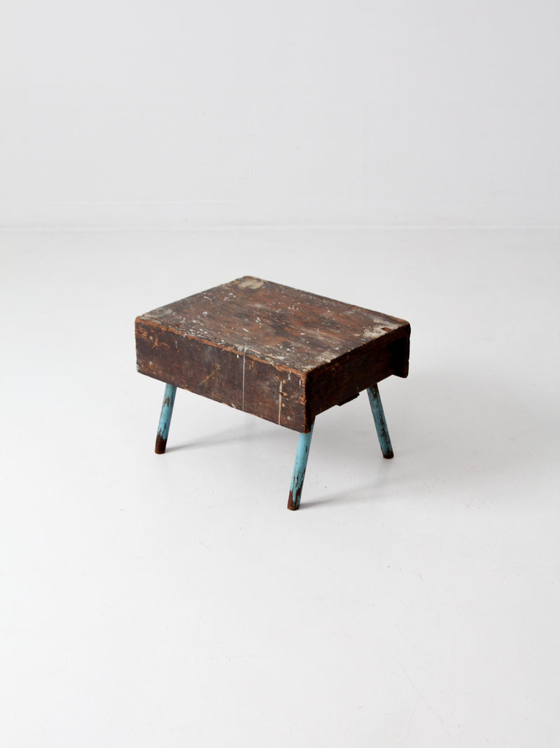 vintage wooden low stool