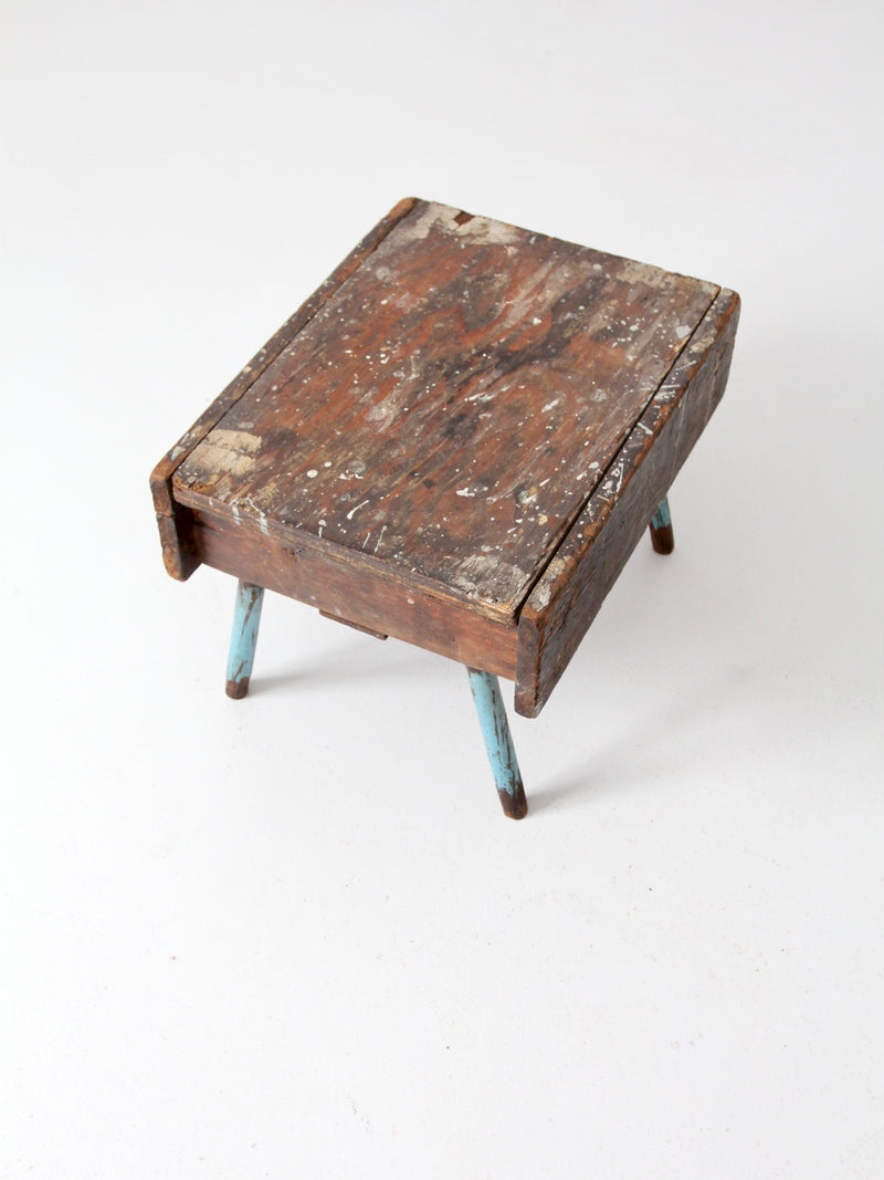 vintage wooden low stool