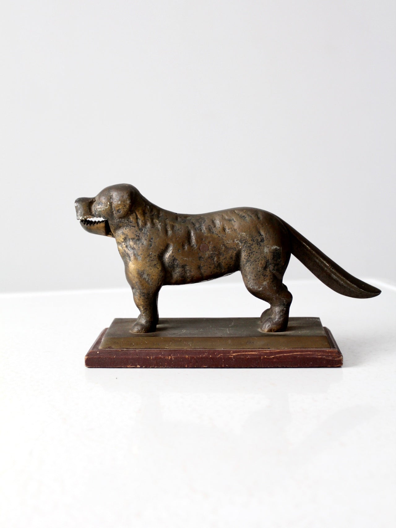 antique brass dog nutcracker