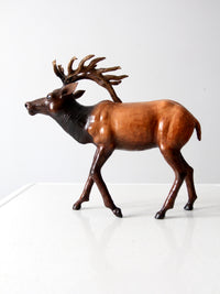 vintage leather reindeer sculpture